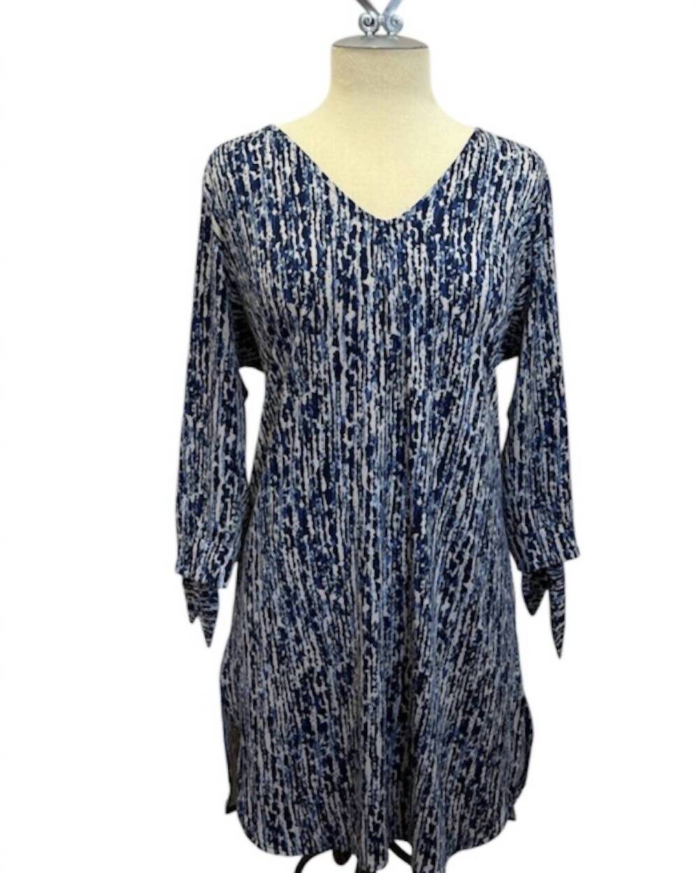 NEW LA MER LUXE women's shirley dress in navy marrakesh